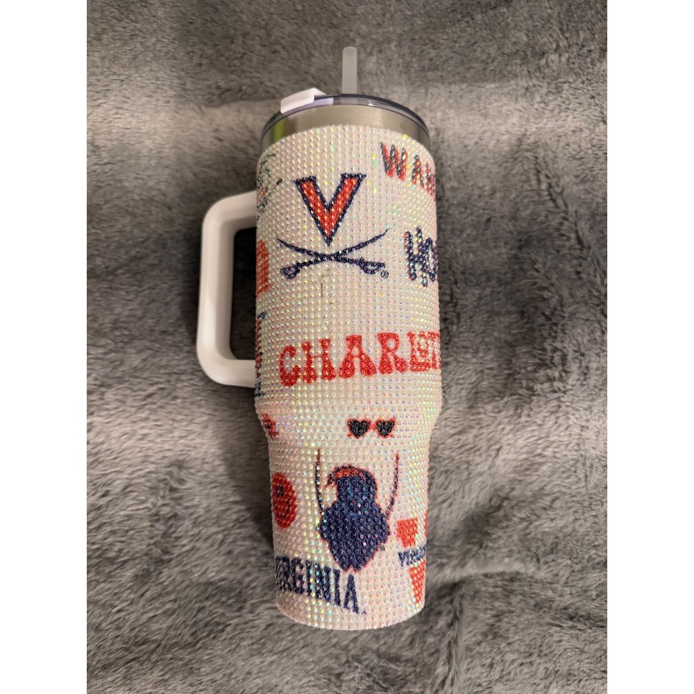 UVA Cavaliers Rhinestone Tumbler The Memory Company Virginia 40oz Travel Mug